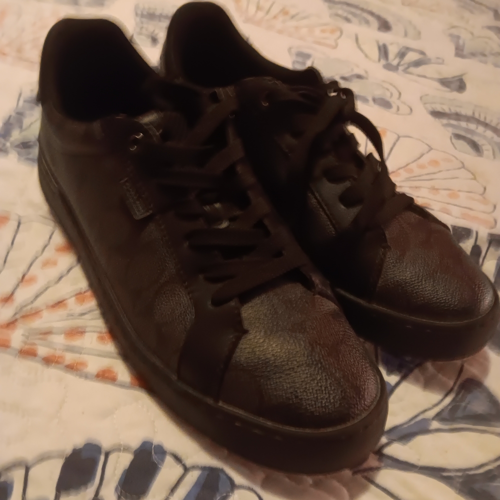Coach Black Textured Men's Sneakers - Picture 2 of 2